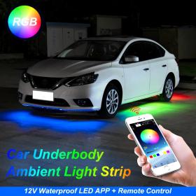 App Smart Bande lumineuse Neon RGB de chassis avec capteur de son Underglow pour voiture 12V